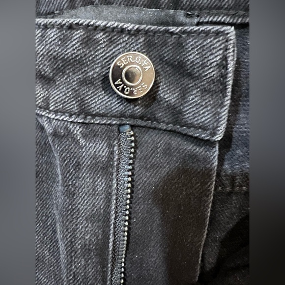 SER.O.YA Margot Cuffed Wide Leg Jeans Midnight Distressed NWOT Size 26 Revolve - Picture 10 of 12